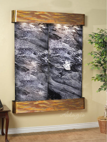 Adagio Majestic River Round Rustic Copper Black Marble