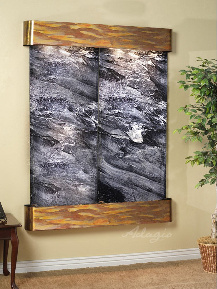 Adagio Majestic River Round Rustic Copper Black Marble