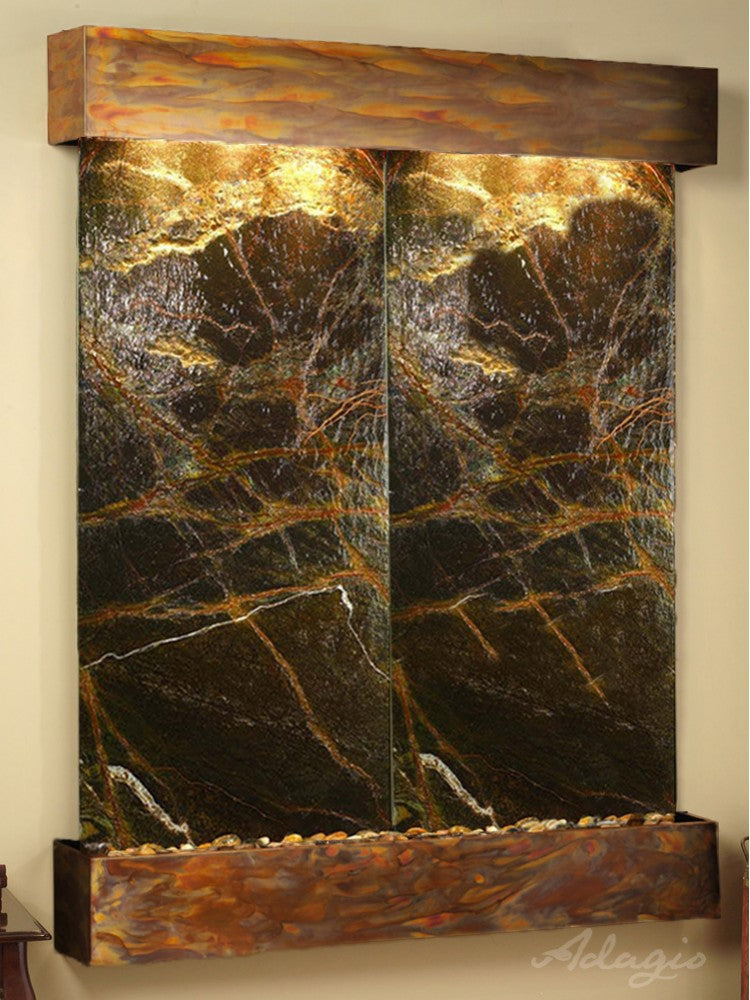 Adagio Majestic River Square Rustic Copper Green Marble
