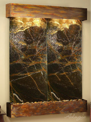 Adagio Majestic River Square Rustic Copper Green Marble