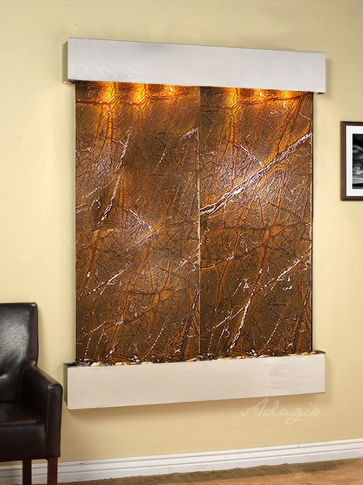 Adagio Majestic River Square Stainless Steel Brown Marble
