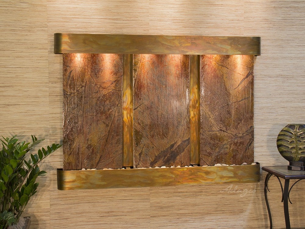 Adagio Olympus Falls Round Rustic Copper Brown Marble