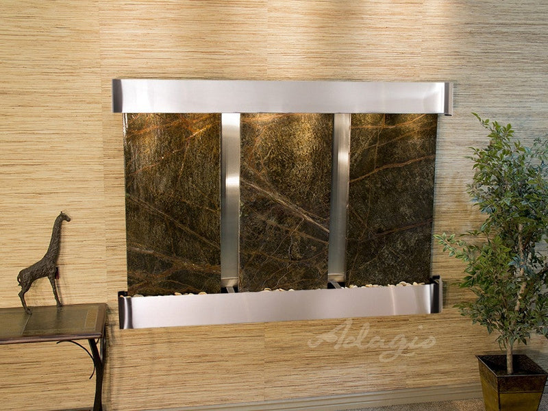Adagio Olympus Falls Round Stainless Steel Green Marble
