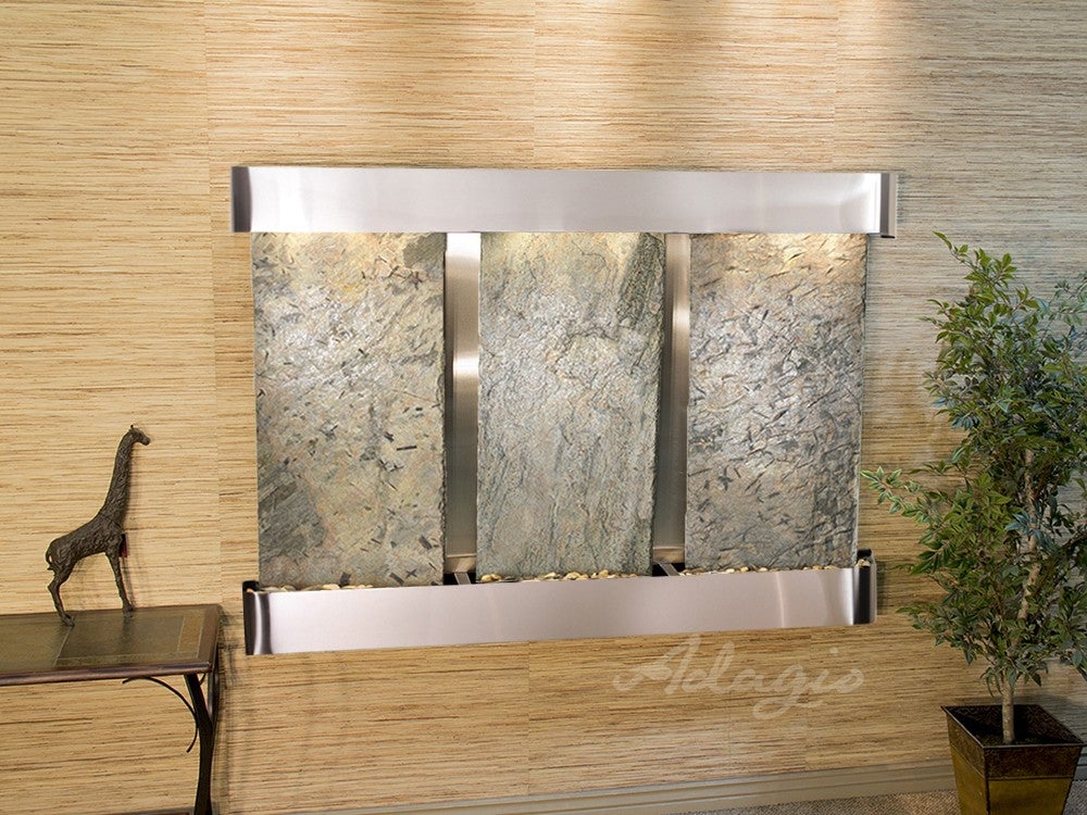 Adagio Olympus Falls Round Stainless Steel Green Natural Slate 