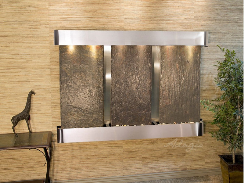 Adagio Olympus Falls Round Stainless Steel Multi-Color Natural Slate 