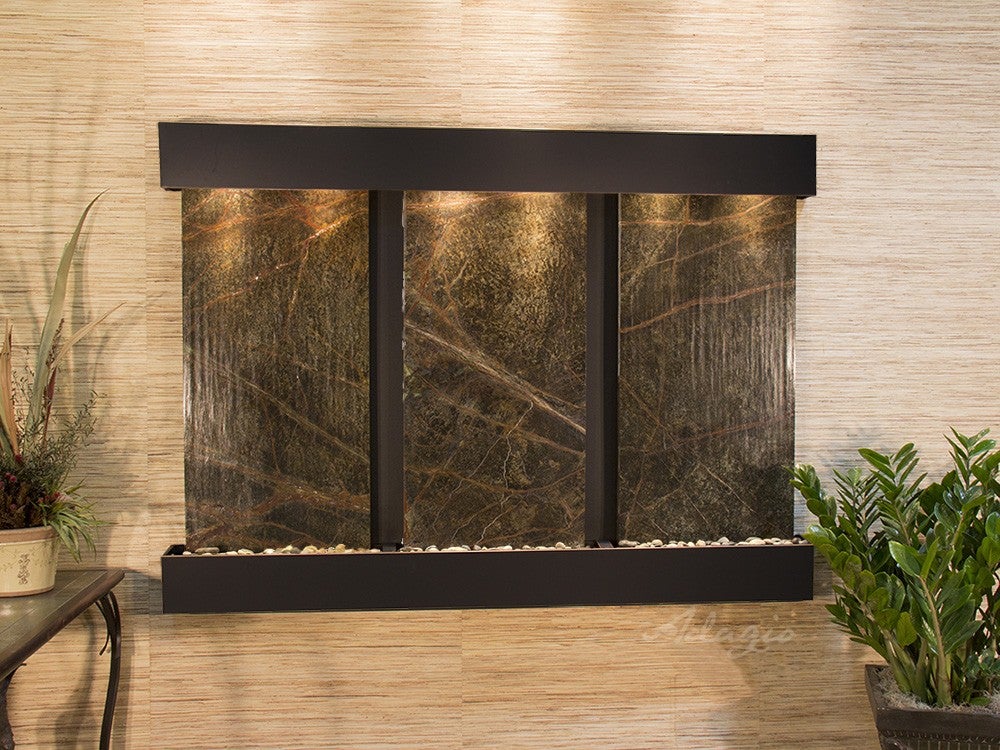Adagio Olympus Falls Square Blackened Copper Green Marble