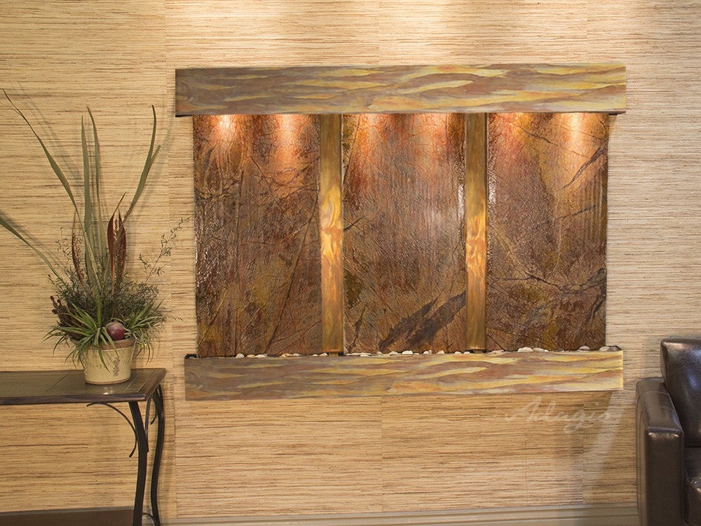 Adagio Olympus Falls Square Rustic Copper Brown Marble