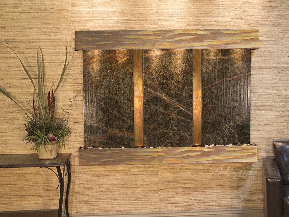 Adagio Olympus Falls Square Rustic Copper Green Marble