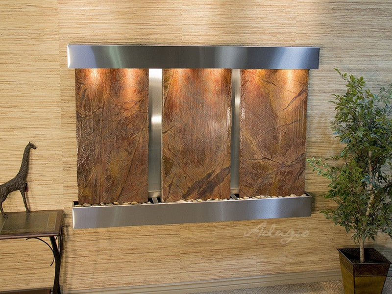 Adagio Olympus Falls Square Stainless Steel Brown Marble