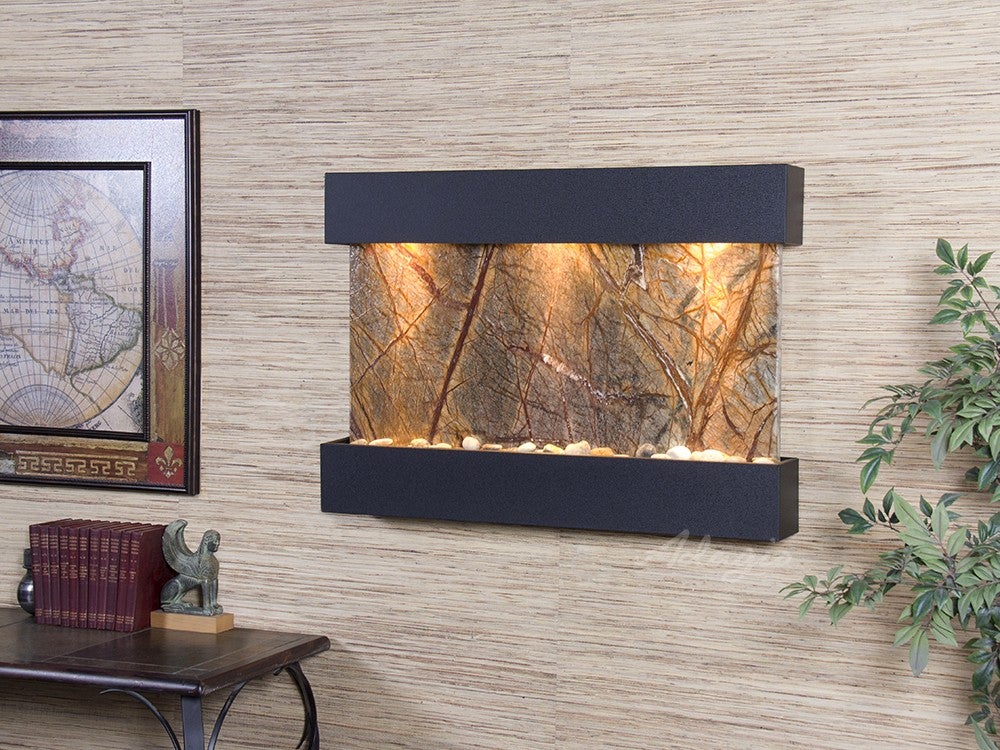 Adagio Reflection Creek Textured Black Brown Marble