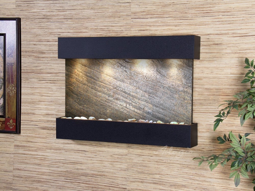 Adagio Reflection Creek Textured Black Green Featherstone 