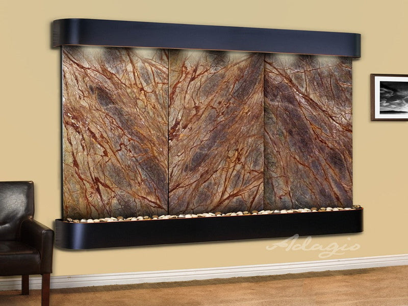Adagio Solitude River Round Blackened Copper Brown Marble 