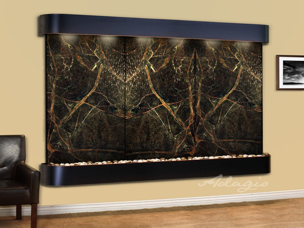 Adagio Solitude River Round Blackened Copper Green Marble