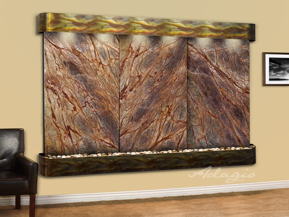 Adagio Solitude River Round Rustic Copper Brown Marble