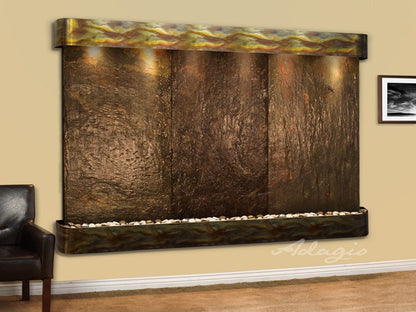 Adagio Solitude River Round Rustic Copper Multi Color Natural Slate 