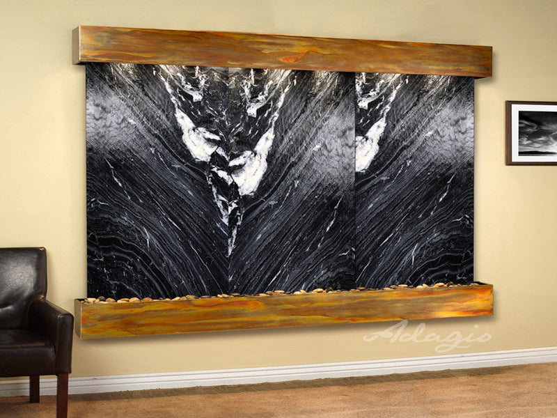 Adagio Solitude River Square Rustic Copper Black Marble