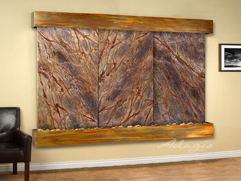 Adagio Solitude River Square Rustic Copper Brown Marble