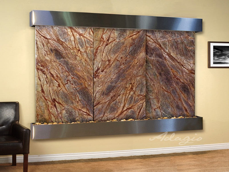 Adagio Solitude River Square Stainless Steel Brown Marble