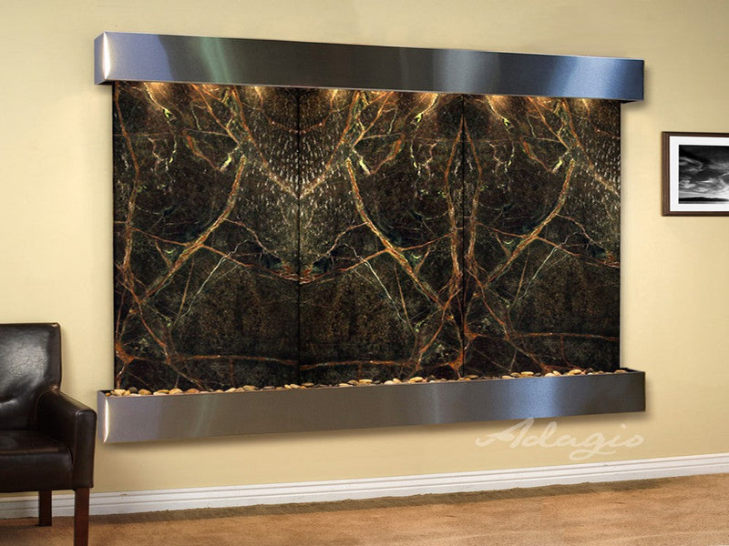 Adagio Solitude River Square Stainless Steel Green Marble
