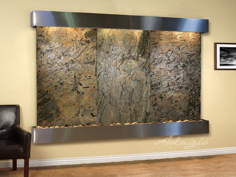 Adagio Solitude River Square Stainless Steel Green Natural Slate