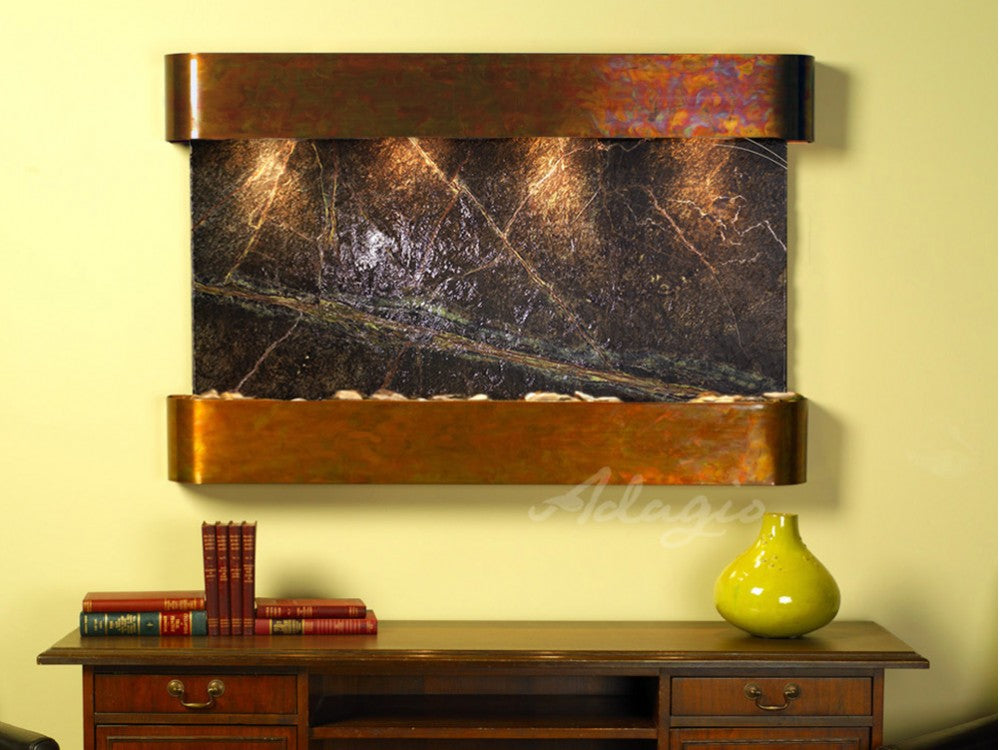 Adagio Sunrise Springs Round Rustic Copper Green Marble