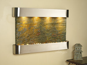 Adagio Sunrise Springs Round Stainless Steel Green Natural Slate