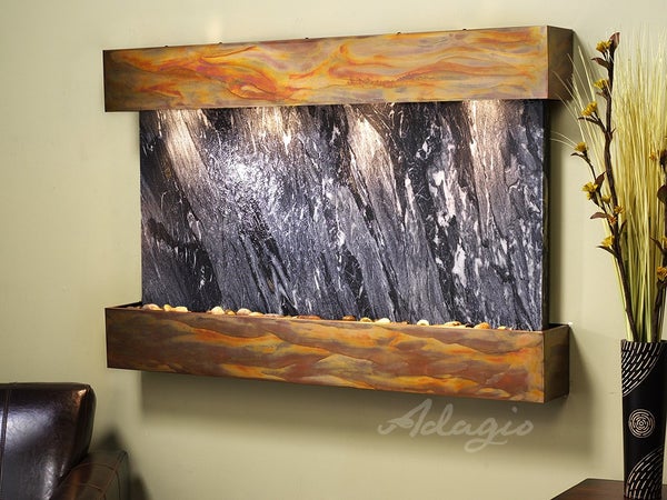 Adagio Sunrise Springs Square Rustic Copper Black Spider Marble -