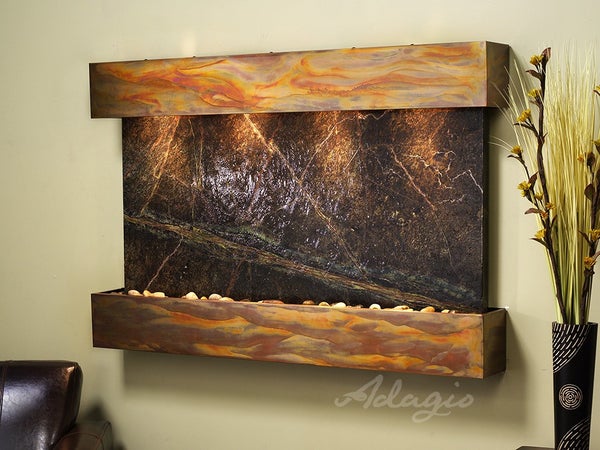 Adagio Sunrise Springs Square Rustic Copper Green Marble
