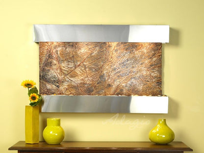 Adagio Sunrise Springs Square Stainless Steel Brown Marble 