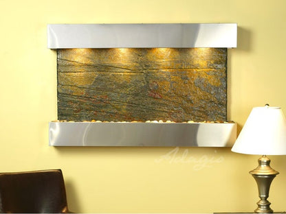 Adagio Sunrise Springs Square Stainless Steel Green Natural Slate 