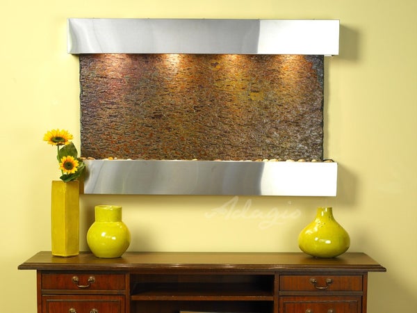 Adagio Sunrise Springs Square Stainless Steel Multi Color Natural Slate -