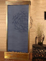 ADAGIO Tranquil River Center Mount Rustic Copper Blue Glass