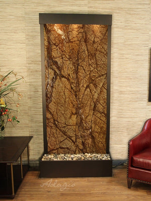 ADAGIO Tranquil River Flush Mount Antique Bronze Brown Marble 