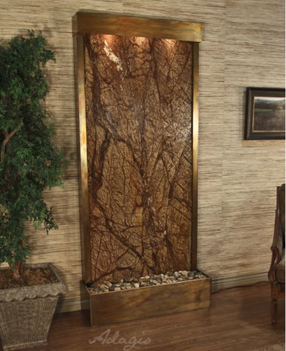 ADAGIO Tranquil River Flush Mount Rustic Copper Brown Marble
