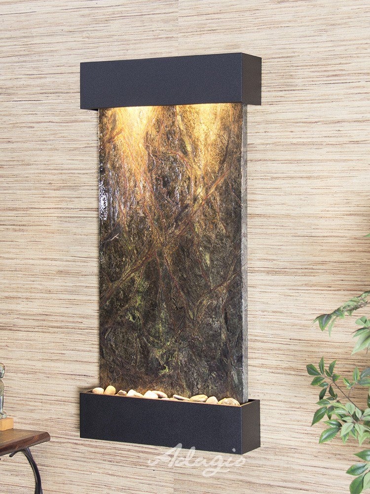 ADAGIO Whispering Creek Textured Black Green Marble