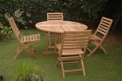 Anderson Teak Andrew Butterfly Folding 5-Piece Dining Set - Set-35