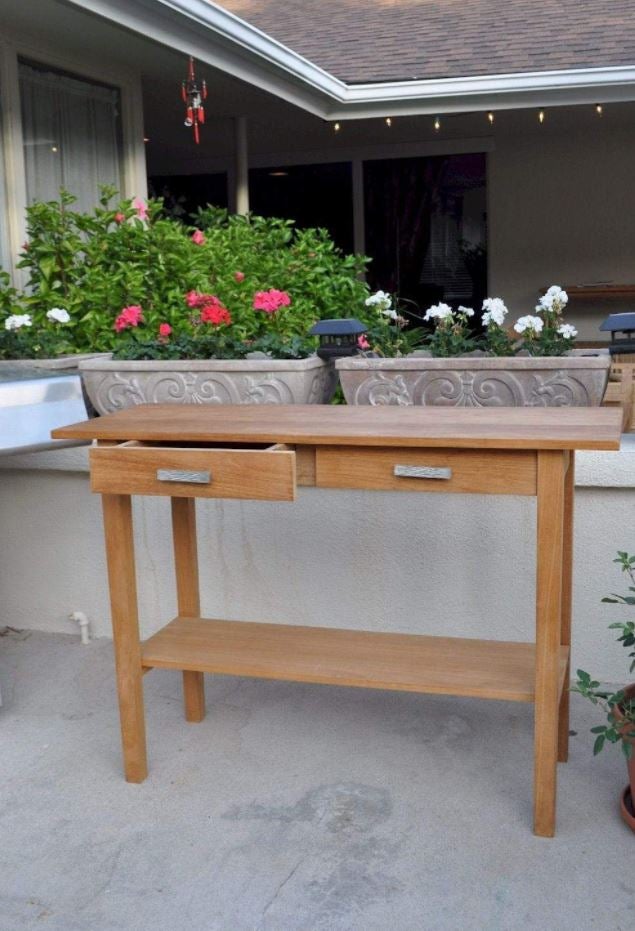 Anderson Teak Atlanta Rectangular Serving Table w/ 2 Drawers and 1 Shelf - TB-4717ST