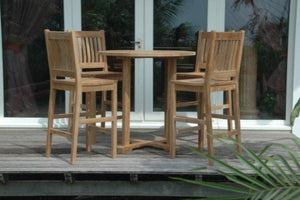 Anderson Teak Bahama Avalon 5-Piece Round Bar Set - Set-9