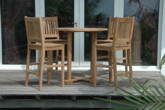 Anderson Teak Bahama Avalon 5-Piece Round Bar Set - Set-9