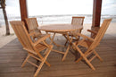 Anderson Teak Bahama Classic Folding Armchair 5-Piece Dining Set - Set-28