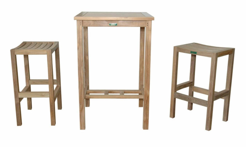 Anderson Teak Bahama Montego 3-Piece Square Bar Set - Set-113A