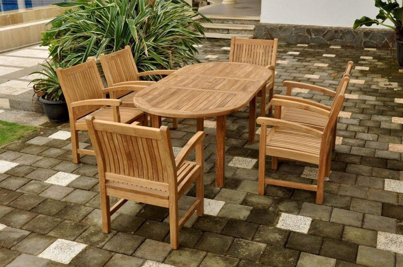 Anderson Teak Bahama Sahara 7-Piece 78" Oval Dining Set - Set-83