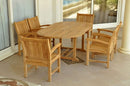 Anderson Teak Bahama Sahara Armchair 7-Piece 87" Oval Dining Set - Set-86