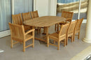 Anderson Teak Bahama Sahara Side Chair 7-Piece 87" Oval Dining Set - Set-87