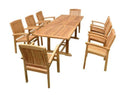 Anderson Teak Bahama Stackable Sahara 9-Piece Rectangular Dining Set B - Set-80