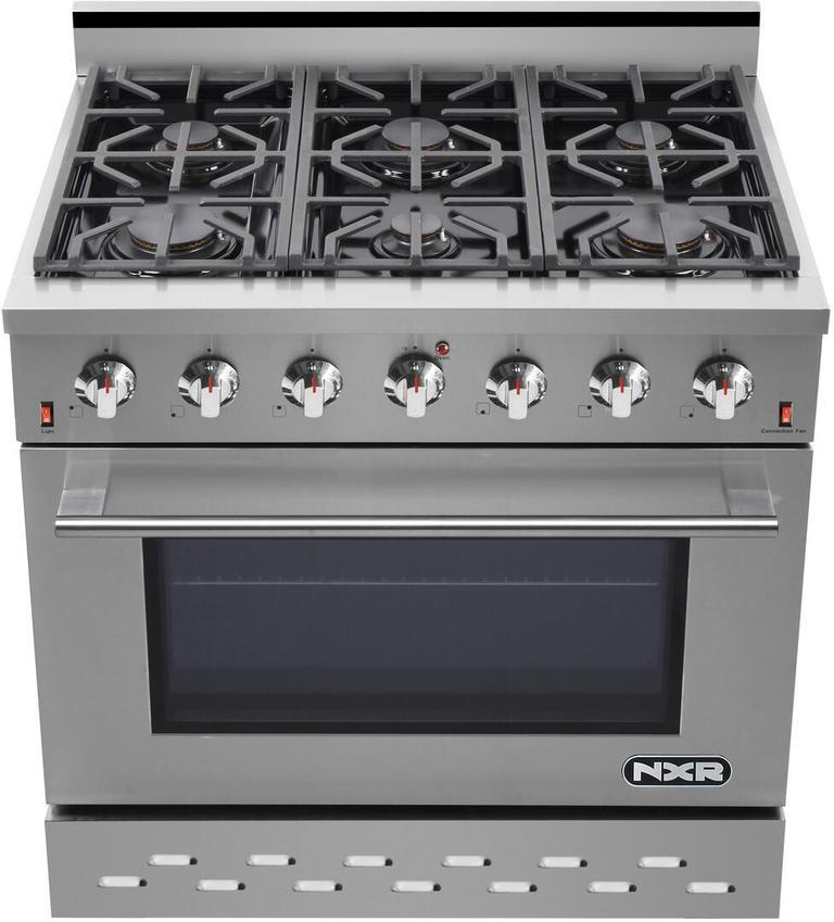 NXR 36 in. 5.5 cu.ft. Pro-Style Propane Gas Range with Convection Oven in Stainless Steel, SC3611LP