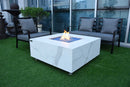 Elementi Bianco Porcelain Bulgaria black & Metal Frame Fire Table