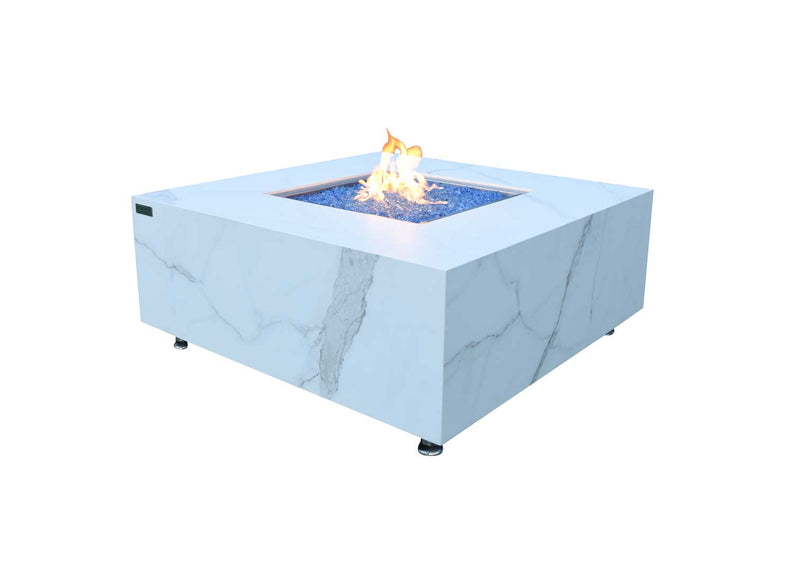 Elementi Bianco Porcelain Bulgaria black & Metal Frame Fire Table