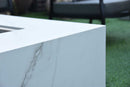Elementi Bianco Porcelain Bulgaria black & Metal Frame Fire Table
