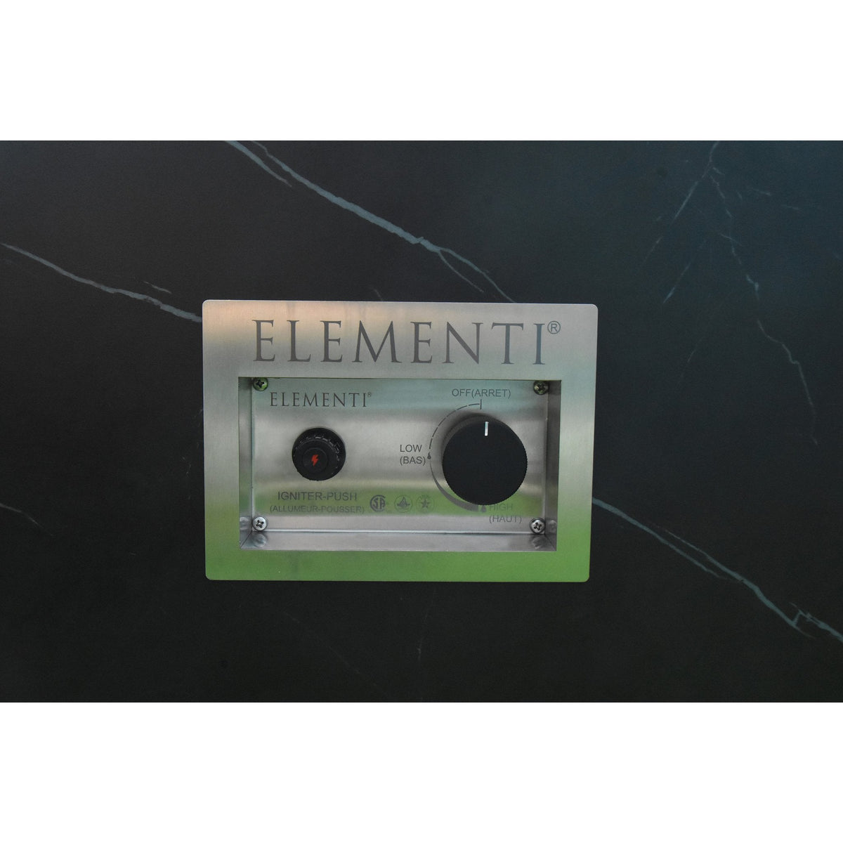 Elementi Varna Bianco white Porcelain & Metal Frame Fire Table